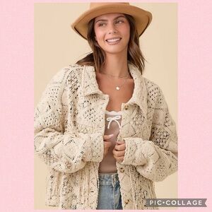 🩷Main Strip Crocheted Fringe Jacket🩷